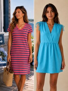 TWO Ralph Lauren Polo Assn dresses XXL/XL preppy summer coastal nautical beachy